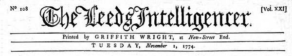 Leeds Intelligencer 1 Nov 1774