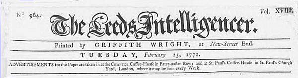 Leeds Intelligencer, 25 February 1772 