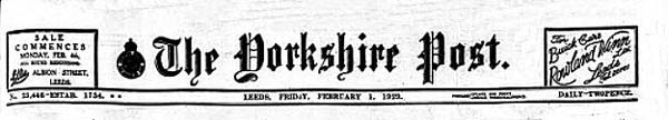 Yorkshire Post, 1 February 1929 